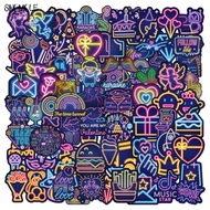 ✚ 10/30/50/100PCS Cartoon Neon Light Stickers Kid Car Guitar Motorcycle Luggage Suitcase DIY Classic Toy Decal Graffiti Sticker F5