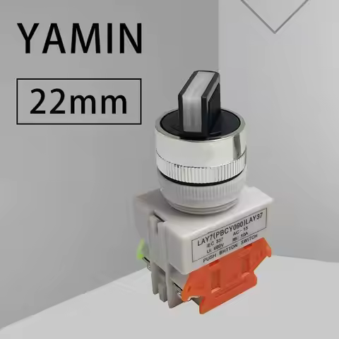 P61 Rotary switch knob button 22mm 4 Screws terminals 2 way small size 2 position ON-OFF LAY7 LAY37 