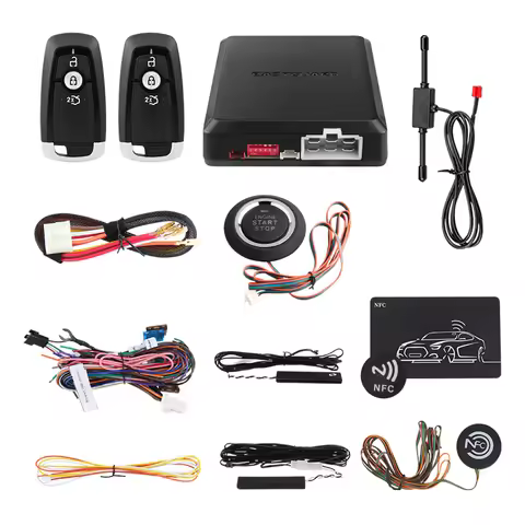 EASYGUARD universal PKE keyless entry car alarm auto start push start button NFC smartphone app lock