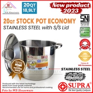 SUPRA stockpot 20qt 18.9lt stainless Steel Lid Tall Boiling steamer/ Cooking Pot/