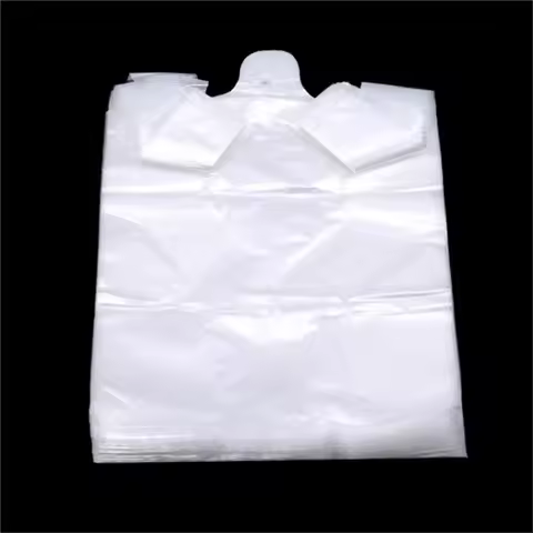 Storage Bags Home Organizers Home Supplies 100pcs Transparent Bags Shopping Bag Plastic Supermarket 