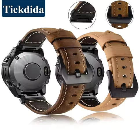 Genuine Leather Calfskin Strap for Garmin Epix Pro 51mm 47mm Tactix 7 Pro Fenix 7 Pro 7X Pro Enduro 