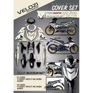 **VELOZI** Y15ZR V1 / V2 COVERSET MOVISTAR STICKER  TANAM MILKCREAM MATTE & BLACK COVER SET BODY COV