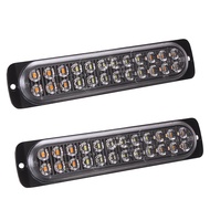 2pcs 12-24V 72W 24 LED Amber And White Car Truck Emergency Beacon Warning Light Hazard Flash Strobe Lamp 9WZJ