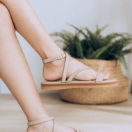 【小荷蘭】交叉羅馬防潑水厚底涼鞋 _奶茶 |手工訂製| MIT