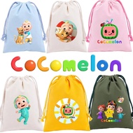 Cocomelon Printed Drawstring Bag Gift Bag Travel Item Storage Makeup Storage Bag