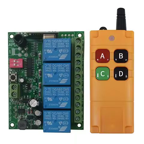 2000m DC12V 24V 4CH Wireless Remote Control LED Light Switch Relay Output Radio RF Transmitter And 4