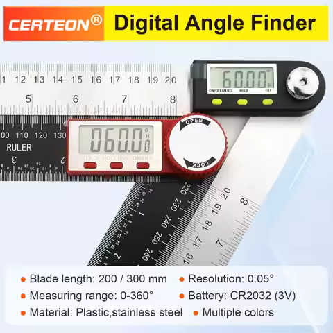 Digital Angle Finder 360 Degree Digital Protractor Angle Ruler 200mm 7 Inch Woodworking Angle Measur