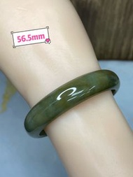 56.5#天然A貨翡翠黃加綠特色平安手鐲
