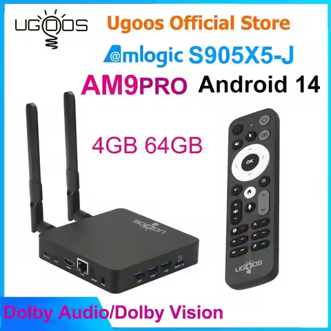 Ugoos AM9 PRO LPDDR5 4GB 64GB Smart TV Box Android 14 Amlogic S905x5-J Wifi BT5.3 1000M 4K HDR Media