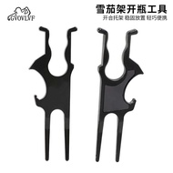 Golf Multifunctional Green Fork Black Metal Ball Fork Turf Repair Bottle Opener Cigar Holder Tool