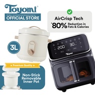 [Bundle] Toyomi 1L / 3L Porcelain Slow Cooker SC 1060 / 3080 + Toyomi 5.5L Steam Air Fryer AF 5579ST