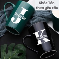 [V1] Ceramic cup printed with Simple Letters ENGRAVED NAME upon request, personalized meaningful gif