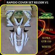 RAPIDO COVER SET RS150R/RS150 V1 SUPRA GTR-150 (16) WHITE (STICKER TANAM/AIRBRUSH) COVERSET