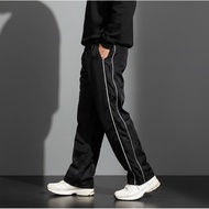 Nylon Trousers | Baggy Trackpants | Loose Fit | BLACK BLACK | NUBIES Baggy Pants Men Track Pants