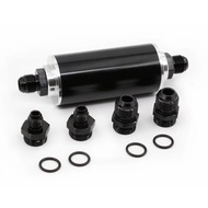 Inline Fuel Filter 100 Micron with 6AN 8AN 10AN Adapter for Gasoline Diesel E85 Capture contaminant 