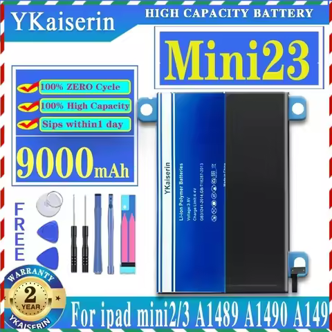 YKaiserin Tablet Battery 9000mAh Li-polymer Replacement Battery for IPad Mini 2/3 Mini2 Mini3 A1512 