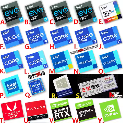New Original 11-Generation Core i9 i7 i5 i3 Evo Certified Notebook Desktop Computer Cpu Sticker Labe