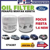 FIS Oil Filter Ford Focus Fiesta 1.6 New BM5G-6714AA 7S7G6714A1A 1714387 Penapis Minyak Hitam Kereta