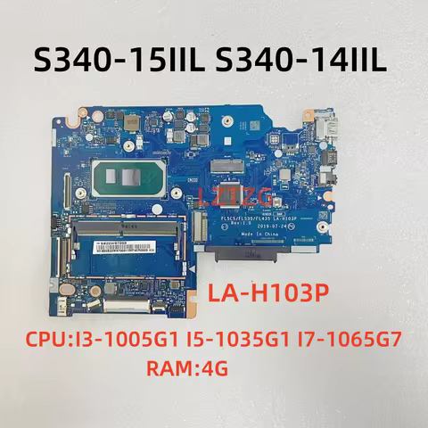 LA-H103P For lenovo Ideapad S340-14IIL/S340-15IIL Laptop Motherboard With CPU I3-1005G1 I5-1035G1 I7