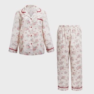 Womens Pajamas Spring Long Sleeve Thin Pajamas Cute and Sweet Pajamas Cotton Double-layer Gauze Wome