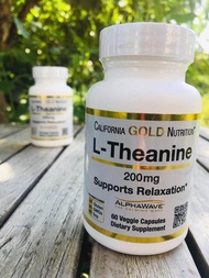 แอล-ธีอะนีน L-Theanine AlphaWave® 200 mg 60 Veggie Capsules (California Gold Nutrition)
