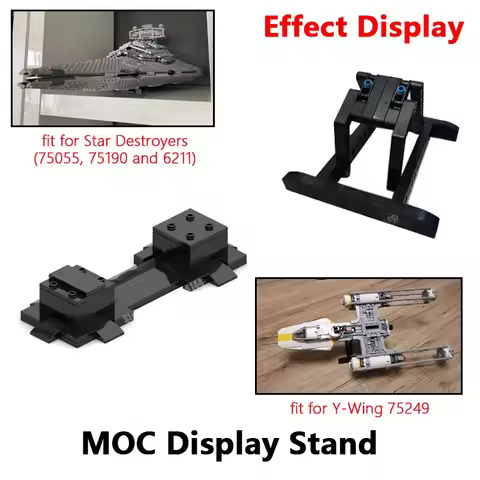 ( Only Stand ) MOC Display Stand fit for 75190 75055 Star Destroyer & Y-Wing 75249 Showing MOC Build