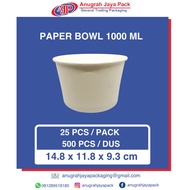 Paper Bowl 1000ml tebal (33 oz) /Mangkok Kertas 1000ml tahan microwave