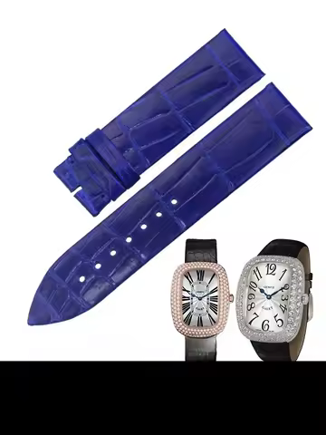 Suitable for Franck Muller GALET genuine leather watch strap with American crocodile leather strap 3