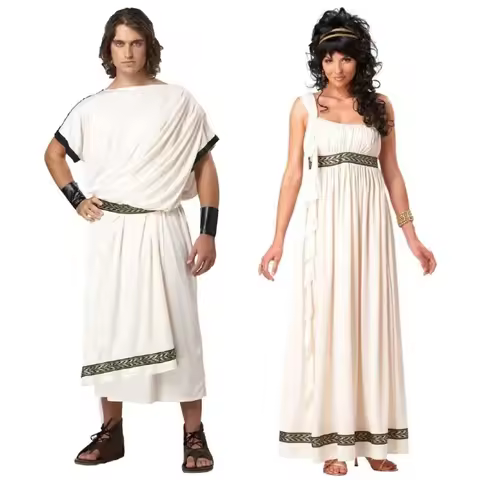 Ancient Greek Mythology Olympus Zeus Hera Costume Toga God Goddess Outfit Cosplay Halloween Carnival