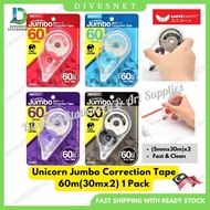 Unicorn Jumbo Correction Tape / White Out 5mm x 60M (2pcsx30m) Divesnet Pita Pembetulan 修正带 UCT 1 Pa
