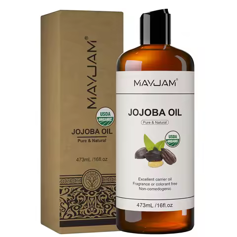 MAYJAM USDA Organic Jojoba Oil Moisturizing for Face, Hair, Skin & Nails Pure Natural Cold Pressed G