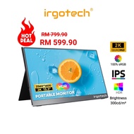 IRGOTECH Portable Monitor 2K USB C Computer Display IPS HDR FreeSync Laptop Mini Monitor Monitor