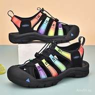 [2024 LATEST]（Size 35-45）Ready Stock Keen Men's and Women's New Large Size Breathable Sandals Woven Beach Shoes Wading Shoes