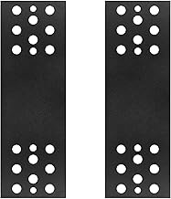 eoere 2 PCS 12" x 4" Black Heavy Duty Solid Flat Straight Splice Plate Bracket, Steel Thickness 5 mm