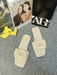 Sandal Selop Zara Flat Pita Kecil Cantik Trendy Sandal Wanita Kekinian Kode SM14