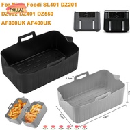 FKILLAONE Air Fryer Baking Tray, Silicone Reusable Air Fryer Basket, Rectangle Air Fryer Mold Tray f