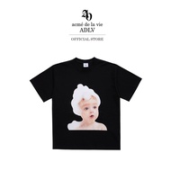 ADLV เสื้อยืด Oversize รุ่น  Baby Face Short Sleeve T-Shirt Black Bubble Black (50131OBFSSU_F3BKXX)