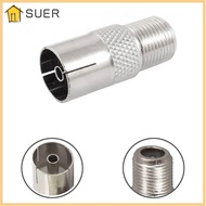 SUER F Female To TV Female RF Connector, TV Antenna Adapter STB Quick Plug, F Female To TV Female TV Plug F-type Alloy High-quality F Connector