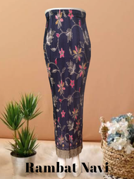 Keenan Grosir Rok wanita Plisket batik Combinasi Warna Navi dan Biru Rok Batik Kebaya Modern