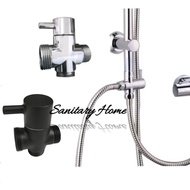 Stop faucet connection Shower pole Diverter chrome Black/ brass shower pole connection