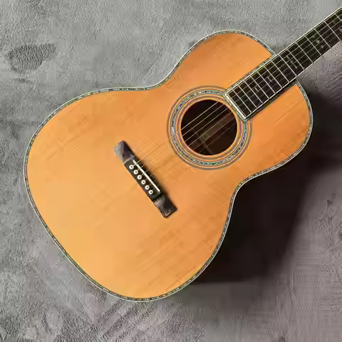 Red Cedar Solid Wood Top 00042 Series Full Abalone Inlaid Acoustic Guitar