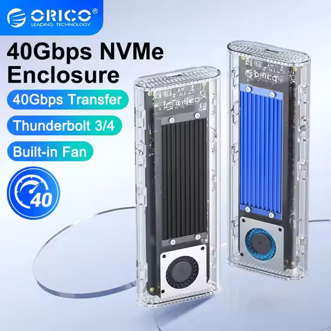 ORICO 40Gbps M.2 NVMe SSD Case with Cooling Fan M.2 NVMe Case Enclosure Compatible with Thunderbolt 