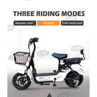 Electric Bike Scooter 2 seat Charge Basikal Elektrik Cas kualiti murah besar comel hitam ada alarm bakul besar kaya