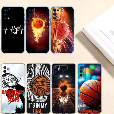 DK37 Basketball Art Shoot Transparent Phone Case for Motorola Moto G7 G8 G9 G84 G85 G73 G24 G15 Z2 P