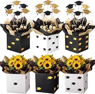 Tinlade 6 Pcs Casino Dice Boxes Party Decoration 7" Casino Night Dice Cardboard Boxes Table Top Cent