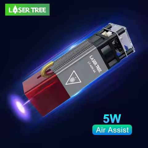 LASER TREE 5W Laser Module with Air Assist 10W High Power TTL Blue Light Laser Head for DIY CNC Lase
