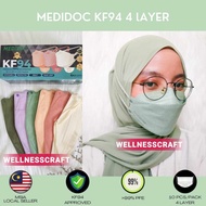 MEDIDOC KF94 HIJAB MASK HEADLOOP MASK Adult Mask 10PCS , 4 LAYERS MEDICAL GRADE HIJAB Headloop Fish Face Mask, KF94 Hijab Mask,Grimo, Easy Care,KF94 Supmedi