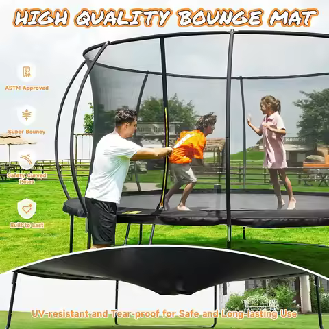 Heavy Duty Outdoor Trampoline,Enclosure Net & ASTM Approved,for Yard,10/12/14/15/16FT, Custom