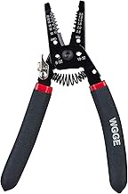 WGGE WG-013 Wire Stripper and Cutter 7'',Cuts, strips wire and loops 10-20 AWG Solid and (0.8-2.6mm)
